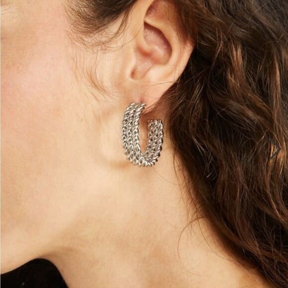 Triple Twist Hoop Earrings NWT - Picture 5 of 8